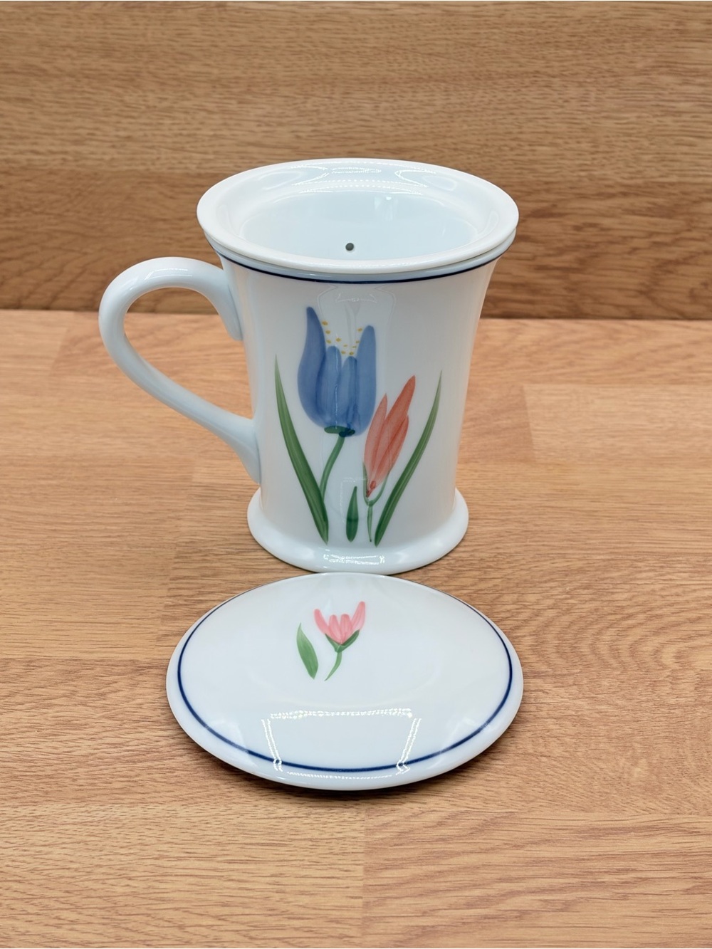 1980's Toscany Collection Hand-Painted 3 Piece Steeping Mug "Prelude" Japan